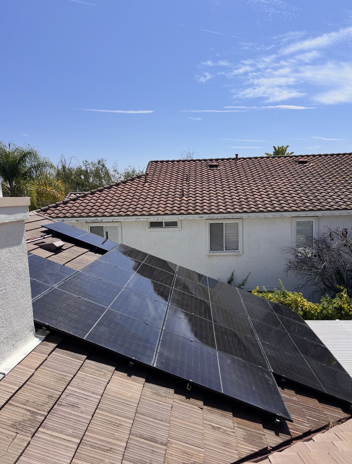 After solar panel cleaning